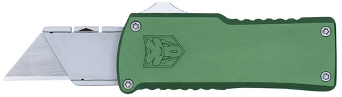 COBRA TEC KNIVES LLC CobraTec Knives CTOTFUTODG Utility  OTF Plain Aluminum Blade, 3.38" OD Green Aluminum Handle