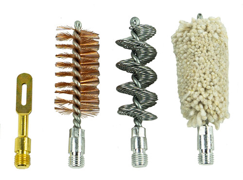 KLEENBORE INC KleenBore 12GA-SET Shotgun Accessory Cleaning Set 12 Gauge Shotgun #8-32 Thread Cotton Mop/Bore Brush Bronze Bristles