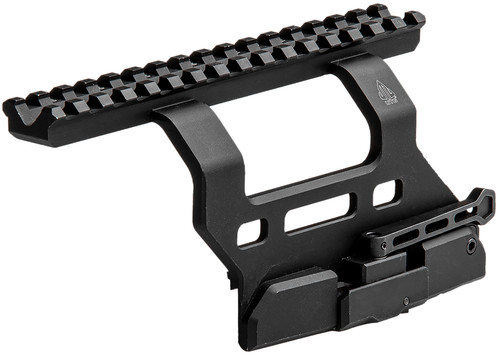 LEAPERS INC (UTG) Leapers MTUAK01 Quick-Detachable AK Side Mount  Matte Black Anodized Aluminum 6.69" Long