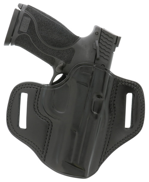 GALCO INTERNATIONAL Galco CM226B Combat Master  OWB Black Leather Belt Slide Compatible w/Glock 19/32/36/45/Glock 19X Gen2-5/CZ-P10C Belt 1.75" Wide Right Hand