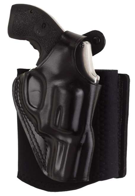 GALCO INTERNATIONAL Galco AG600RB Ankle Glove  Fits Ankles up to 13" Black Leather Hook & Loop Compatible w/ Sig P365/P365 SAS/Glock 42 Right Hand