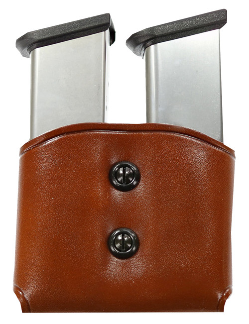 GALCO INTERNATIONAL Galco DMC26 DMC Mag Carrier Double Tan Leather Belt Loop 45 ACP Belts 1.50-1.75" Wide Compatible w/ Single Stack Compatible w/ Sig P220 Compatible w/ 1911