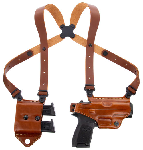 GALCO INTERNATIONAL Galco MCII820 Miami Classic II Shoulder System Fits Chest Up To 56" Tan Leather Harness Fits Sig P320/M17/M18/Taurus G2/G3/G3C Right Hand