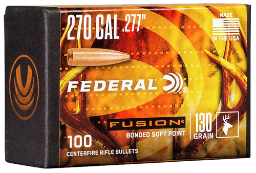 FEDERAL CARTRIDGE/KINETIC Federal FB277F2 Fusion Component  270 Win .277 130 gr Fusion Soft Point 100 Per Box/ 4 Case