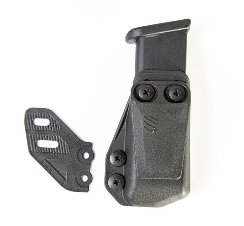 BLACKHAWK/REVELYST Blackhawk 416A03BK Stache Mag Carrier IWB Single Stack Belt Clip Mount Fits Belts 1.50" Wide Black Polymer Ambidextrous