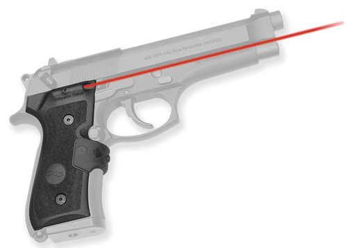 CRIMSON TRACE CORPORATION Crimson Trace 0119201 Lasergrips  Mil-Spec Fits Beretta 92/96/M9, Red Laser Black Polymer