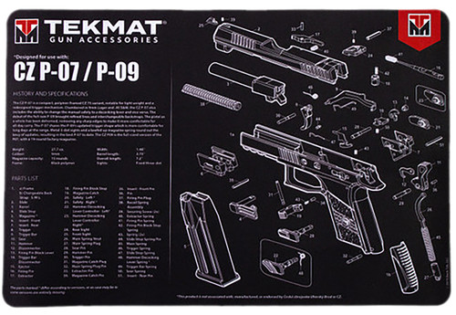 TEKMAT (GSM) TekMat TEKR17CZP07 CZ P-07/P-09 Cleaning Mat Black/White Rubber 11"x17" CZ P-07/P-09