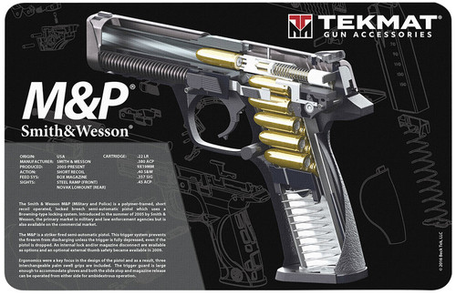 TEKMAT (GSM) TekMat TEKR17SWMPCA S&W M&P Cutaway Cleaning Mat Black/White Rubber 11" x 17"
