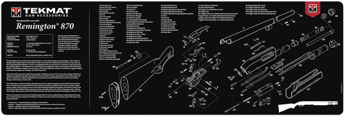 TEKMAT (GSM) TekMat TEKR36REM870 Remington 870 Cleaning Mat Black/White Rubber 12"x36" Remington 870 Parts Diagram
