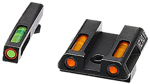HIVIZ LLC HiViz GLN621 LiteWave H3 Fiber-Optic Sight Set Green Tritium/Orange Outline w/Litepipes Orange Fits Glock 42, 43, 43X, 48