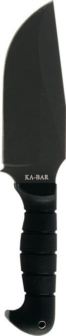 KA-BAR KNIVES INC Ka-Bar 1278 Warthog Heavy Duty 6.75" Fixed Clip Point Plain Black SK-5 High Carbon Blade TPR Black Handle