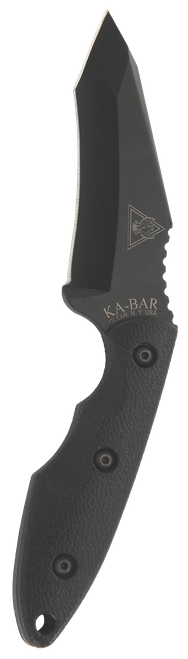 KA-BAR KNIVES INC Ka-Bar 2486 TDI Hell Fire 3.56" Fixed Recurve Tanto Plain Black 1095 Cro-Van Blade, Black Ultramid Handle, Includes Sheath