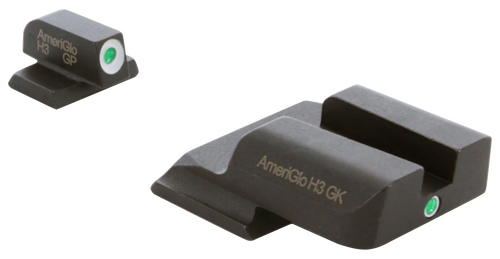 AMERIGLO LLC AmeriGlo SW141 i-Dot Sight Set for Smith & Wesson M&P Shield  Green Tritium White Outline Front Sight-Green Tritium Rear Sight