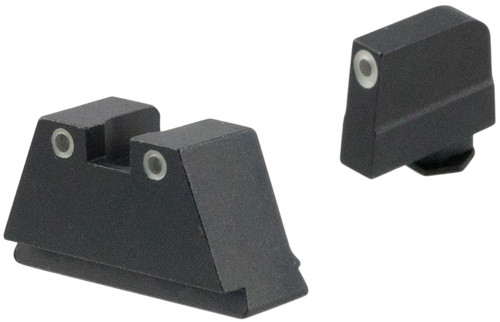 AMERIGLO LLC AmeriGlo GL349 Optic Compatible Sight Set for Glock  3XL Tall Green Tritium White Outline Front Sight-Green Tritium White Outline Rear Sight