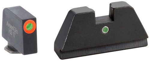 AMERIGLO LLC AmeriGlo GL291 Optic Compatible Sight Set for Glock  XL Tall Green Tritium Orange Outline Front Sight-Green Tritium  Rear Sight