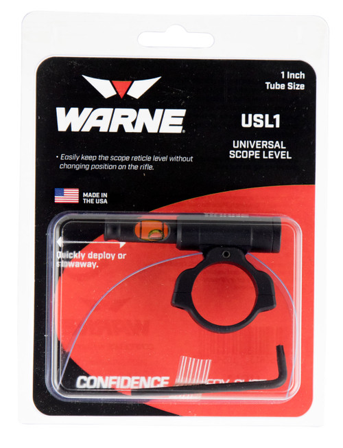 WARNE SCOPE MOUNTS Warne USL1 Universal Scope Level  1" Tube Diameter Universal Aluminum Black