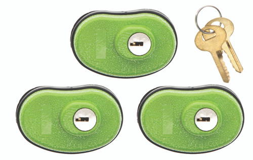 AOB/AMERICAN OUTDOOR BRND Lockdown 1118825 Keyed Trigger Lock  Open With Key Green Rubber 3 Pack