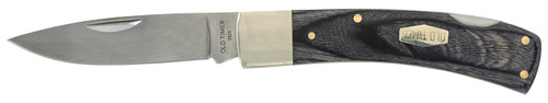 AOB/AMERICAN OUTDOOR BRND Old Timer 1135989 Heritage Series Bruin 50th Anniversary 2.80" Drop Point Plain D2 Steel Blade 3.70" Black Wood Laminate Handle