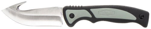 AOB/AMERICAN OUTDOOR BRND Old Timer 1137138 Trail Boss  3.70" Fixed Gut Hook Plain Stainless Steel Blade, TPE Handle Includes Sheath