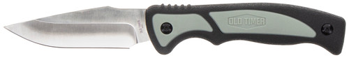 AOB/AMERICAN OUTDOOR BRND Old Timer 1137140 Trail Boss  3.70" Fixed Caper Plain Stainless Steel Blade 5.25" TPE Handle Includes Sheath