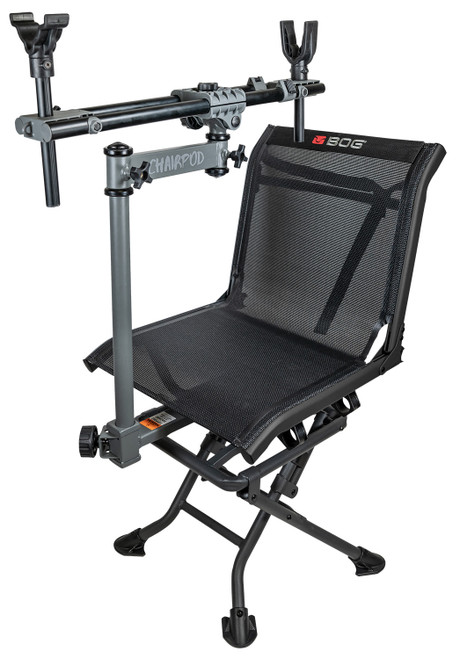AOB/AMERICAN OUTDOOR BRND Bog-Pod 1100475 ChairPod  Chair with Rotating Gun Mount, 4 Legs, Black, Aluminum Frame, 41" Max Height