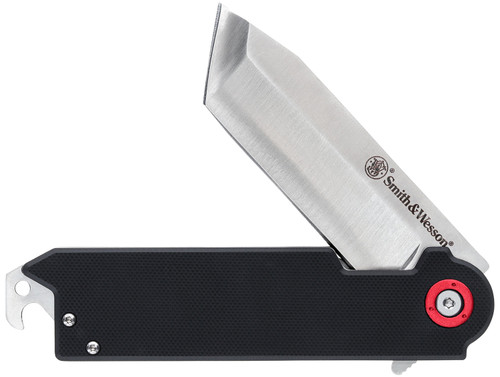 AOB/AMERICAN OUTDOOR BRND Smith & Wesson Knives 1193144 Big Benji  3.50" Folding Plain Stainless Steel Blade 4.25" Black
