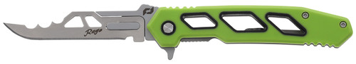 AOB/AMERICAN OUTDOOR BRND Schrade 1197645 Isolate Enrage 7 2.60" Folding Scalpel Plain Satin 420A Steel Blade, 4.25" Green Non-Slip Carbon Fiber Handle, Includes Blade Removal Tool/Case/Sheath/