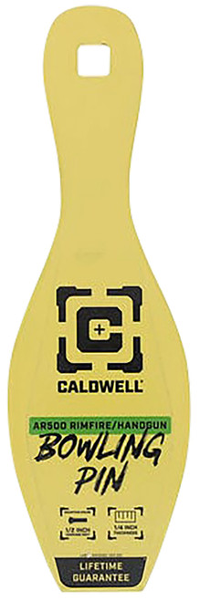 AOB/AMERICAN OUTDOOR BRND Caldwell 4002312   Rimfire/Handgun Yellow AR500 Steel Bowling Pin 1/4" Thick