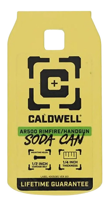 AOB/AMERICAN OUTDOOR BRND Caldwell 4002314   Rimfire/Handgun Yellow AR500 Steel Soda Can 1/4" Thick