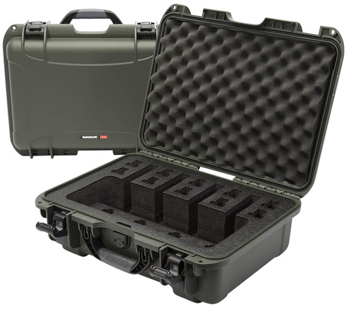 NANUK GEAR PROTECTION USA Nanuk 9254UP6 925 4 UP Pistol Case Waterproof Olive Resin w/ Closed-Cell Foam Padding 17" L x 11.80" W x 6.40" H Interior Dimensions