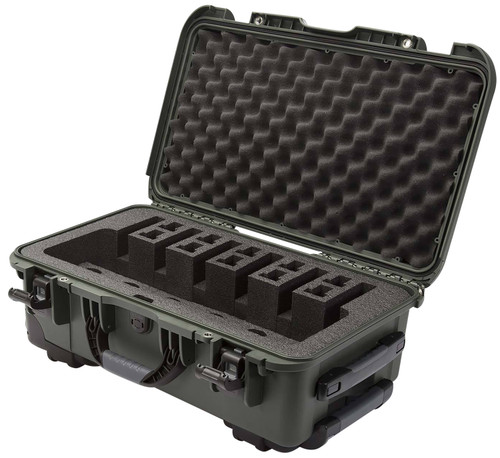 NANUK GEAR PROTECTION USA Nanuk 9356UP6 935 6 Up Pistol Case Olive Polymer w/ Closed-Cell Foam Padding 22" L x 14" W x 9" H Interior Dimensions