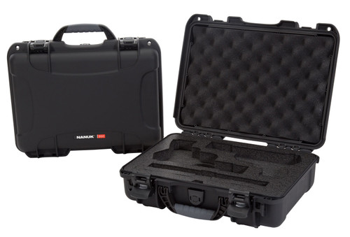NANUK GEAR PROTECTION USA Nanuk 910CLASG1 910 Classic 2 Up Pistol Case Black Polymer w/ Latches & Closed-Cell Foam Padding 13.20" L x 9.20" W x 4.10 " H Interior Dimensions