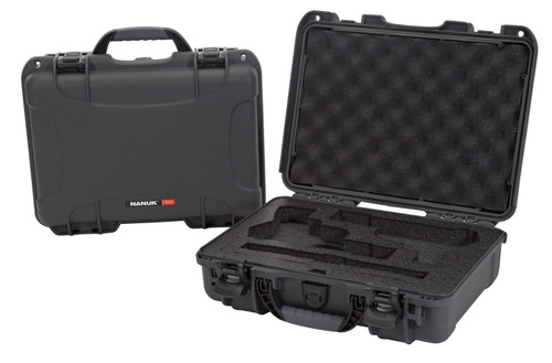 NANUK GEAR PROTECTION USA Nanuk 910CLASG7 910 Classic 2 Up Pistol Case Graphite Polymer w/ Latches & Closed-Cell Foam Padding 13.20" L x 9.20" W x 4.10" H Interior Dimensions