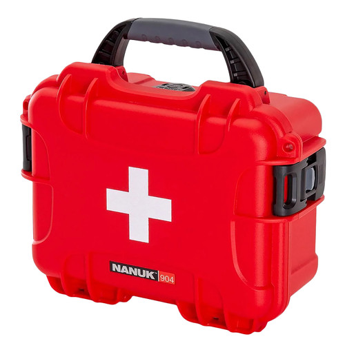 NANUK GEAR PROTECTION USA Nanuk 904S000RDPA0FSA01 First Aid Case  Waterproof Red NK-7 Resin