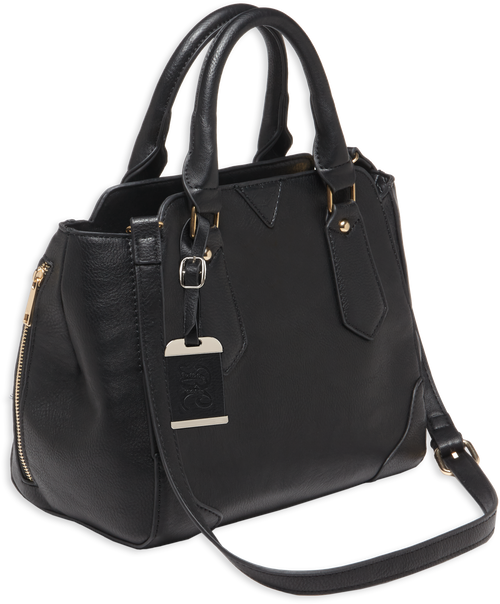BULLDOG CASE COMPANY Bulldog BDP020 Satchel Purse w/Holster Black Leather for Small Autos & Revolvers Ambidextrous Hand