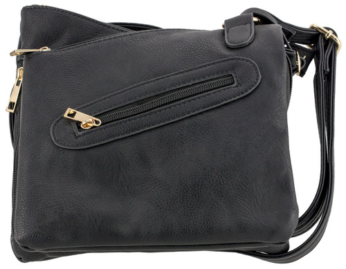 BULLDOG CASE COMPANY Bulldog BDP030 Cross Body Purse w/Holster Black Leather for Small Autos & Revolvers Ambidextrous Hand