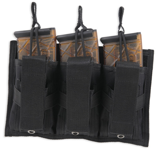 BULLDOG CASE COMPANY Bulldog BDT62 Tri-Double Mag Pouch  MOLLE Black Belt Loop Compatible w/ 30-Round Compatible w/ High Capacity