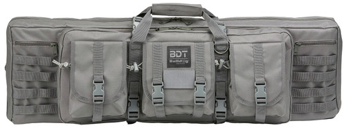BULLDOG CASE COMPANY Bulldog BDT6037SG BDT Tactical Double 37" Seal Gray Nylon, 3 Accessory Pockets, Deluxe Padded Backstraps Lockable Zippers, Padded Internal Divider