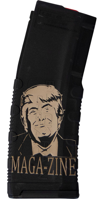 BLACK RAIN ORDNANCE INC Black Rain Ordnance MAG30TRUMPMAGAZNE Magazine  30rd 223 Rem/5.56 NATO Trump MAGA-ZINE Engraving Fits AR-15 Black Polymer