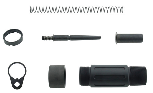 TACFIRE INC TacFire MAR139C Short Buffer Tube System  Black Anodized Aluminum with QD End Plate for AR Pistol Platform