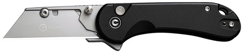 ALLEDGE INTERNATIONAL Civivi Knives C23039B-1 Elementum Utility All Purpose Utility Plain 6Cr13 Stainless Steel Blade, Black Aluminum Handle, 3 Blades & Pouch