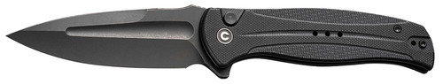 ALLEDGE INTERNATIONAL Civivi Knives C23053-1 Incindie  3.48" Folding Spear Point Plain Black Stonewashed 14C28N Steel Blade, Black Textured G10 Handle