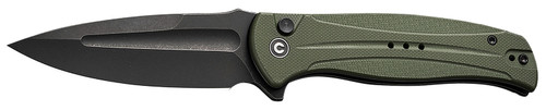 ALLEDGE INTERNATIONAL Civivi Knives C23053-2 Incindie  3.48" Folding Spear Point Plain Black Stonewashed 14C28N Steel Blade, OD Green Textured G10 Handle