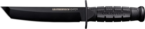 COLD STEEL (GSM) Cold Steel CS-39LSFCT Leatherneck  7" Fixed Plain Tanto Black Matte Powder Coat German D2 Steel Blade/Black Deep Checkered w/double Quillon Guard/ Griv-Ex Handle