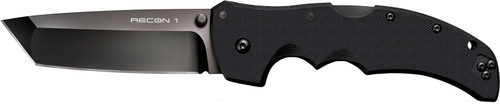 COLD STEEL (GSM) Cold Steel CS27BT Recon 1 4" Folding Tanto Plain DLC Coated American S35VN Blade/ Black Textured G10 Handle Includes Pocket Clip