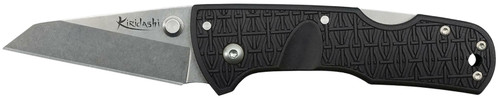 COLD STEEL (GSM) Cold Steel CS20KPL Kiridashi  2.50" Folding Sheepsfoot Plain 4116 Stainless Steel Blade/Black Griv-Ex Handle Includes Pocket Clip