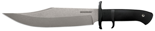 COLD STEEL (GSM) Cold Steel CS39LSWBA Marauder  9" Fixed Bowie Plain Stone Washed AUS-8A SS Blade/Black Kray-Ex Handle Includes Sheath