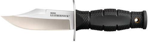 COLD STEEL (GSM) Cold Steel CS39LSAB Leatherneck  Mini 3.50" Fixed Clip Point Plain 8Cr13MoV SS Blade/3.25" Black Contoured Kray-Ex Handle Includes Sheath
