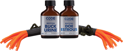 MOULTRIE FEEDERS Code Blue OA1074 Double Drag Combo  Deer Attractant Doe In Estrus/Buck Urine 1 oz Bottles