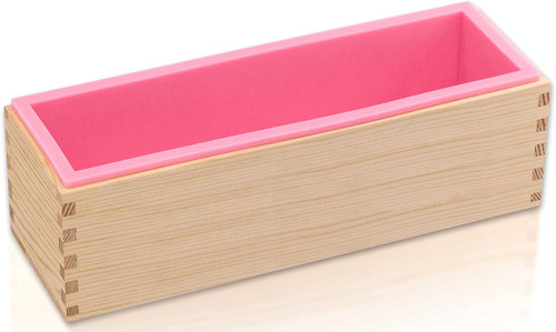 Soap Mold Loaf with Wooden Box and Silicone Lining, 42oz